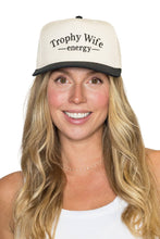 Load image into Gallery viewer, Trophy Wife Energy Snapback Hat in Black Natural