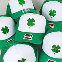 Load image into Gallery viewer, Glitter Four Leaf Clover Logo Foam Trucker Hat