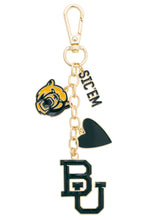 Load image into Gallery viewer, Baylor Bears Heart Cluster Bag Charm