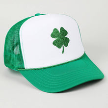 Load image into Gallery viewer, Glitter Four Leaf Clover Logo Foam Trucker Hat