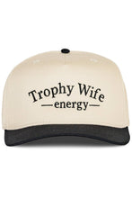 Load image into Gallery viewer, Trophy Wife Energy Snapback Hat in Black Natural