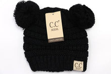 Load image into Gallery viewer, BABY Solid Double Pom CC Beanie