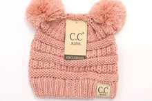 Load image into Gallery viewer, BABY Solid Double Pom CC Beanie