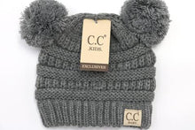 Load image into Gallery viewer, BABY Solid Double Pom CC Beanie