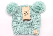 Load image into Gallery viewer, BABY Solid Double Pom CC Beanie