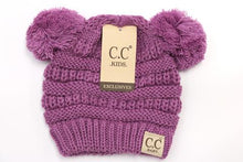 Load image into Gallery viewer, BABY Solid Double Pom CC Beanie