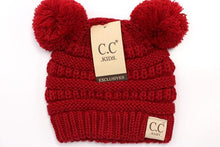 Load image into Gallery viewer, BABY Solid Double Pom CC Beanie