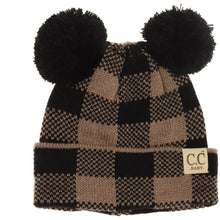 Load image into Gallery viewer, BABY Buffalo Plaid Pom Pom Beanie