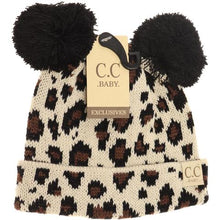 Load image into Gallery viewer, Baby Leopard Double Pom Beanie