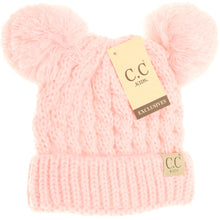 Load image into Gallery viewer, KIDS SOLID DOUBLE POM CC BEANIES
