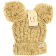Load image into Gallery viewer, KIDS SOLID DOUBLE POM CC BEANIES