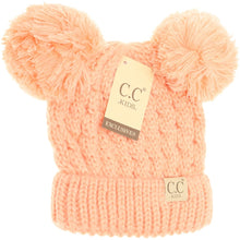 Load image into Gallery viewer, KIDS SOLID DOUBLE POM CC BEANIES