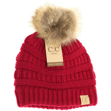 Load image into Gallery viewer, KIDS FUR POM CC BEANIE