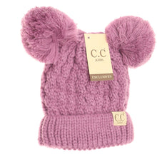 Load image into Gallery viewer, KIDS SOLID DOUBLE POM CC BEANIES