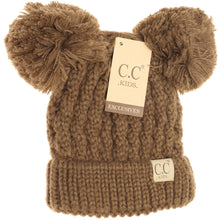 Load image into Gallery viewer, KIDS SOLID DOUBLE POM CC BEANIES