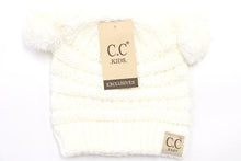Load image into Gallery viewer, BABY Solid Double Pom CC Beanie
